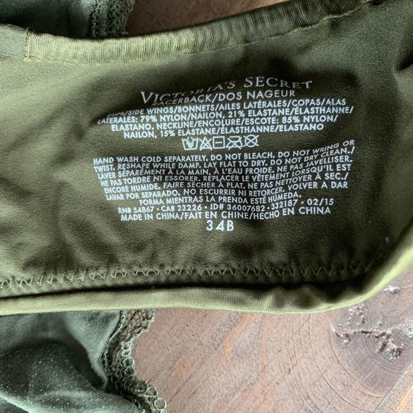 Victoria Secret khaki lace racerback push-up bra set NWOT - Picture 3 of 3